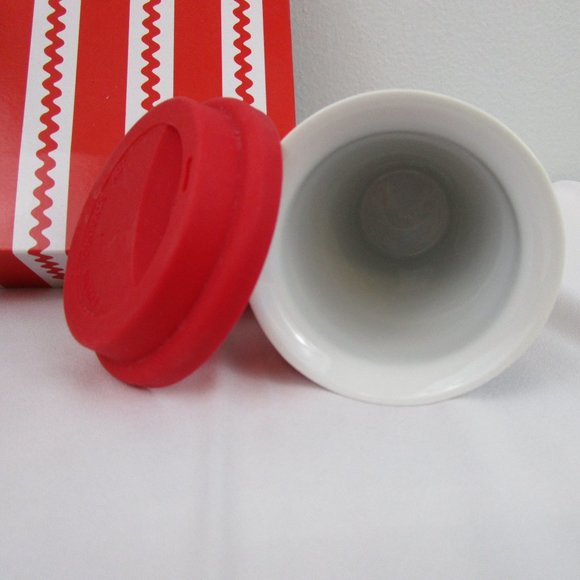 NWOT Pier 1 Ceramic Christmas Travel Mug - Picture 6 of 6